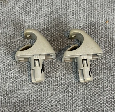 2009-2014 Nissan Cube Driver Sun Visor Clip Retainers Pair Set Gray Vinyl OEM - Image 1 of 4