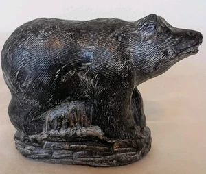 Ein Wolf Original - Bär Skulptur Speckstein Figur Kanada 4" lang - Bild 1 von 5
