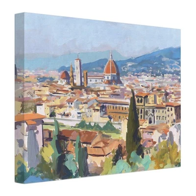 Impresión en lienzo del horizonte de Florencia - Arte de pared de paisaje urbano de Italia listo para colgar Foto 1 de 4