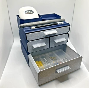 Organizer Cassettiera Scrivania Casa Ufficio - Scatola Portaoggetti Modulare, Opzioni Multicolore - Foto 1 di 7