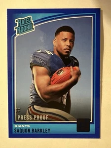 Donruss Blue Press Proof #306 2018 - Eagles RB Saquon Barkley clasificación Rookie R01 - Imagen 1 de 2