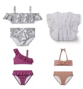 NWT Janie and Jack 2-Piece Bikini Swimsuit One-piece Sz 14 Cover-Up Lot Of 4 Pc - Picture 1 of 14