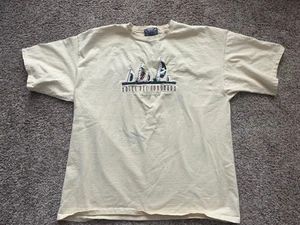 Vintage 90s Hotel Del Coronado California Yellow Embroidered T-Shirt XL - Picture 1 of 5