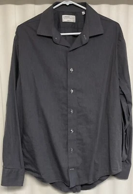 Lorenzo Uomo  Long Sleeve Button Up Shirt Men’s Size 17 (34/35) Gray.  6533 - Image 1 of 3