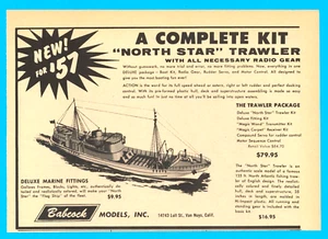 1957 North Star Trawler ship model kit print ad Babcock models ephemera - Picture 1 of 3