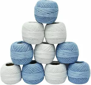 Häkeln Baumwollfaden Mercerisiertes Garn Stickerei Stricken Nähen Faden 10 Kugeln - Bild 1 von 3