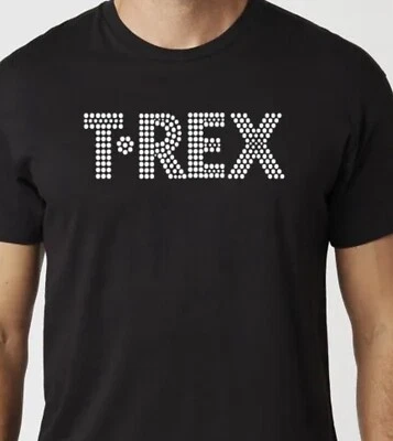 T REX T Shirt Marc Bolan Glam Band Retro Cool Mens Black Rock Merch NEW UK - Image 1 of 2