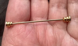 Pin de barra de cuello de barra tono dorado vintage extremo de tornillo - Imagen 1 de 5