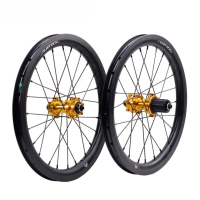 Disc Brake Bicycle Wheels 16in 349 Depth 30mm Rim Brake Folding Bike Wheelset - Image 1 of 4