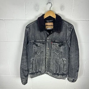 Chaqueta Levis Para Hombre Pequeña Negra Hojas Frescas Justin Timberlake Denim Sherpa Grande E* - Imagen 1 de 11