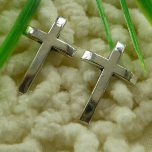 240 Pcs Tibetan Silver Cross Flatback Stick No Hole 21X14MM S1365 - Picture 1 of 6