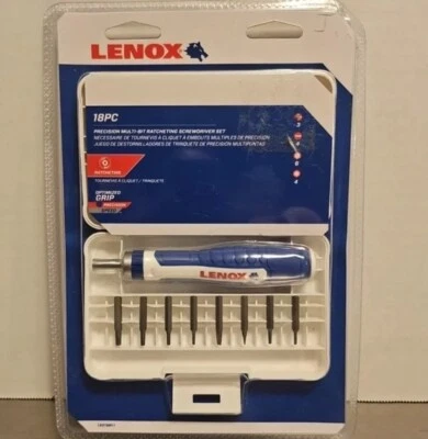 LENOX 18-Piece Plastic Handle Magnetic Ratcheting Set Multi-Bit Screwdriver Set - Image 1 of 4