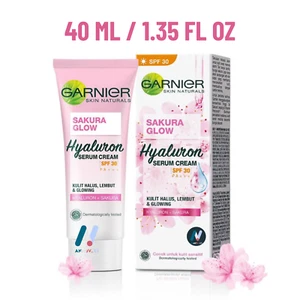 GARNIER Sakura Glow Serum Day Cream SPF30 P+++ UVA UVB Moisturizer Bright 2x40ml - Picture 1 of 23