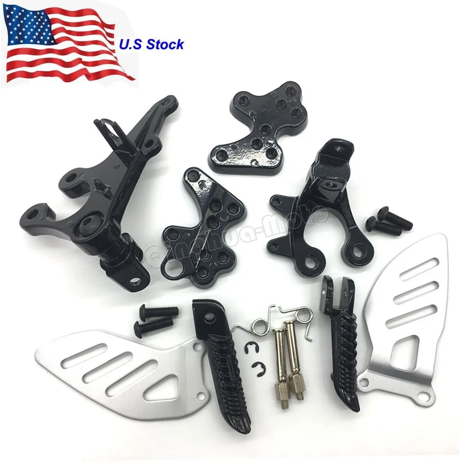 Soporte de estriberas delanteras para conductor para motocicleta Suzuki GSXR600/750 2011-2020 negro Foto 1 de 4