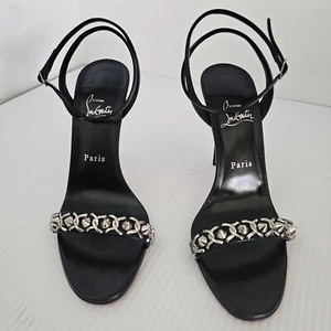 Christian Louboutin Loubigirl Spike 4.25" High Heel Sandal Black Sz 40 US 8 NWOB - Picture 1 of 14