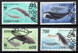 1990 Faroe Islands Sc #208-11 WWF Whales Marine Life Fish - Used stamp set Cv$13 - Picture 1 of 1
