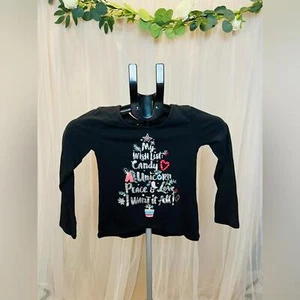 Basic Editions Girls Christmas Graphic Long Sleeve Shirt Size 7/8 - Picture 1 of 4