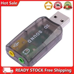 Carte son USB 5.1 CH 3D adaptateur audio pour ordinateur portable ordinateur portable Royaume-Uni - Photo 1/11
