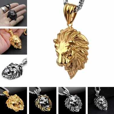 Collar Colgante Ling León Acero Inoxidable Multi-elección Genial Cadena Joyería Para Hombre Foto 1 de 4