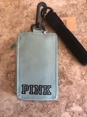 New Victoria’s Secret Pink Wallet ID Holder Lanyard Sage Green Color - Image 1 of 2