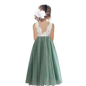 Flower Girl Dress Baby Kids Summer Princess Party Lace Wedding Birthday Dresses - Picture 1 of 31