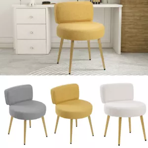 Vanity Makeup Stool Soft Pouffe Low Backrest Dressing Table Chair Padded Seat - Picture 1 of 35