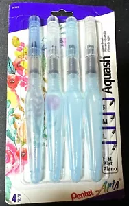 Pentel Arts Aquash Spazzola Acqua Punte Assortite, Confezione da 4 Piatti Cardati - Foto 1 di 5