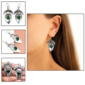 925 Silver Sterling Earring Jewelry Gemstone Handmade Emerald - Picture 1 of 11