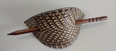 Genuine CorbaSnakeskin Hair Barrette with wood stick Pin - Image 1 of 3