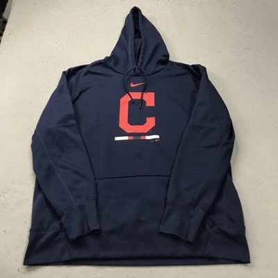 Cleveland Guardians Hoodie Mens XL Blue Nike Dri Fit Sweatshirt Fleece Logo MLB - Image 1 of 4