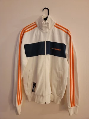 ADIDAS I LOVE ST TROPEZ SOCCER FOOTBALL TRACK JACKET SHIRT WHITE MEDIUM M - Image 1 of 4