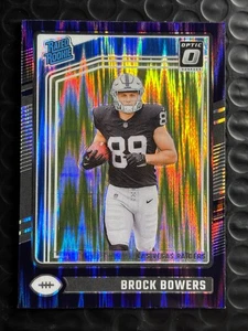 2024 Panini Optic Rated Rookie Brock Bowers #215 Purple Shock Prizm (RC) Raiders - Picture 1 of 2