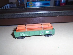 TRIX 40' GONDEL MIT I BEAM LOAD - BURLINGTON NORTH #C&S 26156 - Bild 1 von 6