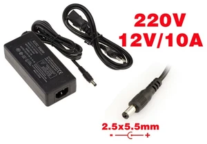 Alimentation externe AC DC 220V vers 12V 10A - Embout 2.5mm x 5.5mm - Picture 1 of 1