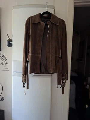 Hugo Boss Leather Suede Jacket Men's Large ~ Brown  - Image 1 of 4