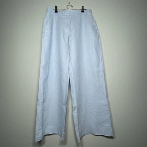 Pantalones cortos ABERCROMBIE & FITCH 100 % lino azul claro pierna ancha talla 28 - Imagen 1 de 9
