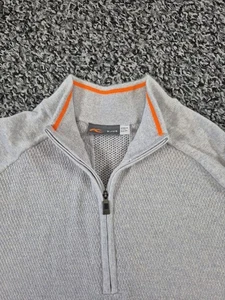 Suéter para hombre Kjus Therma hilo media cremallera XL gris mezcla de lana logotipo de golf - Imagen 1 de 8
