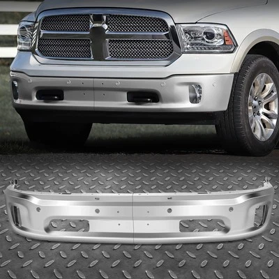 For 14-24 Ram 1500/Classic Chrome Front Bumper Face Bar w/Fog Light&Sensor Holes - Image 1 of 4