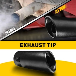 Black Car Exhaust Tip Pipe Rear Tail Throat Muffler Auto Accessories Universal - Picture 1 of 13