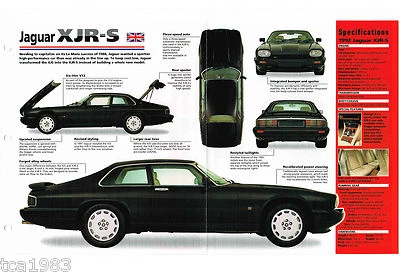 1991 / 1992 / 1993 JAGUAR XJR-S SPEC SHEET / Brochure / Catalog / Photo's - Image 1 of 4