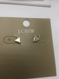 J. Crew Half pave Diamond shaped stud earrings J31 - Picture 1 of 6