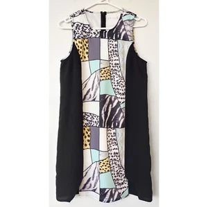 Women's Colour Block Animal Print Sleeveless Dress by Pink Stitch size 10, S NEW - Picture 1 of 7