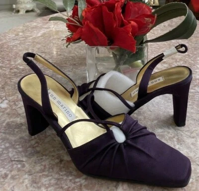 Nuevos zapatos de salón ANN Marino púrpura satinado sin cordones talla 6 M, $89 Foto 1 de 4