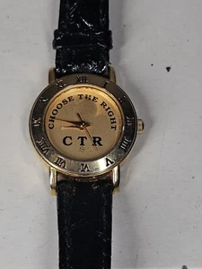 VTG CTR Choose the Right Black Genuine Womens Leather Watch - Picture 1 of 9
