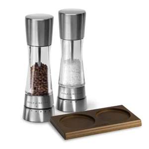 Derwent Salt & Pepper Grinder Set - Grinder Set with Tray - Salt & Pepper Grinde - Picture 1 of 8