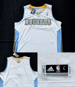 Denver Nuggets Adidas Jersey REV30 Pro Cut Sewn BLANK NBA Carmelo Jokic Men L+2 - Picture 1 of 15