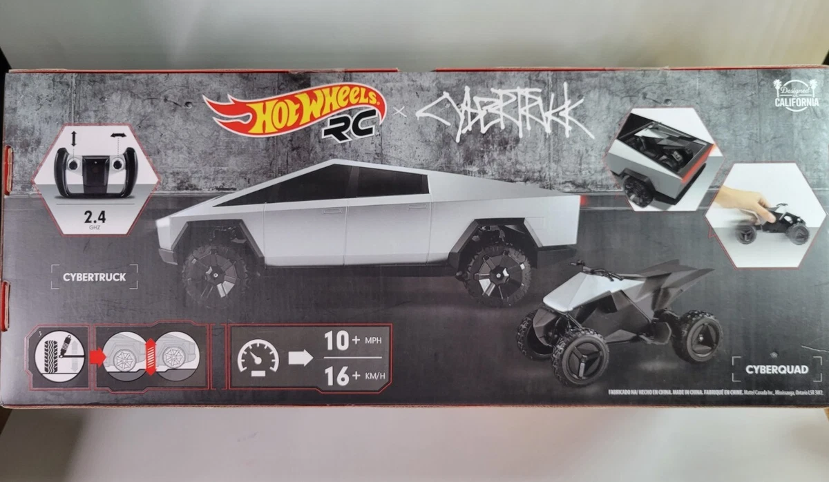 Hot Wheels Tesla Cybertruck and Cyberquad 1:10 RC Kit - Silver