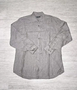 Camicia da uomo grigia Robert Barakett lino manica lunga abbottonata taglia XL - Foto 1 di 13