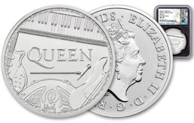 2020 Britain Legends of British Music Queen 1 oz Silver £2 NGC MS70 FR Black - Image 1 of 2