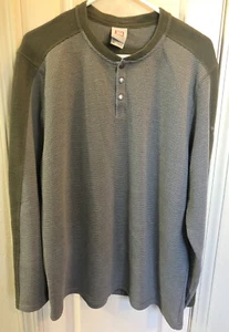 Avalanche Mens XL Green & Grey Long Sleeve Henley Pull Over Shirt  - Picture 1 of 4
